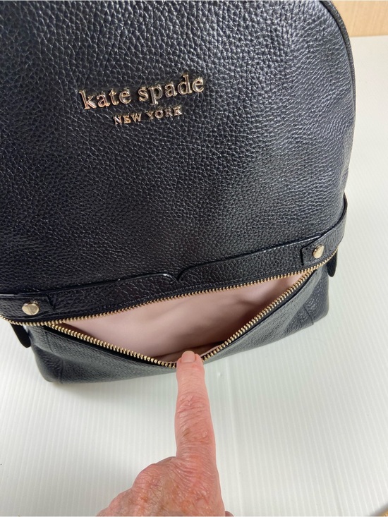 Kate Spade Small Black Pebbled Leather Backpack Gold Hardware EUC